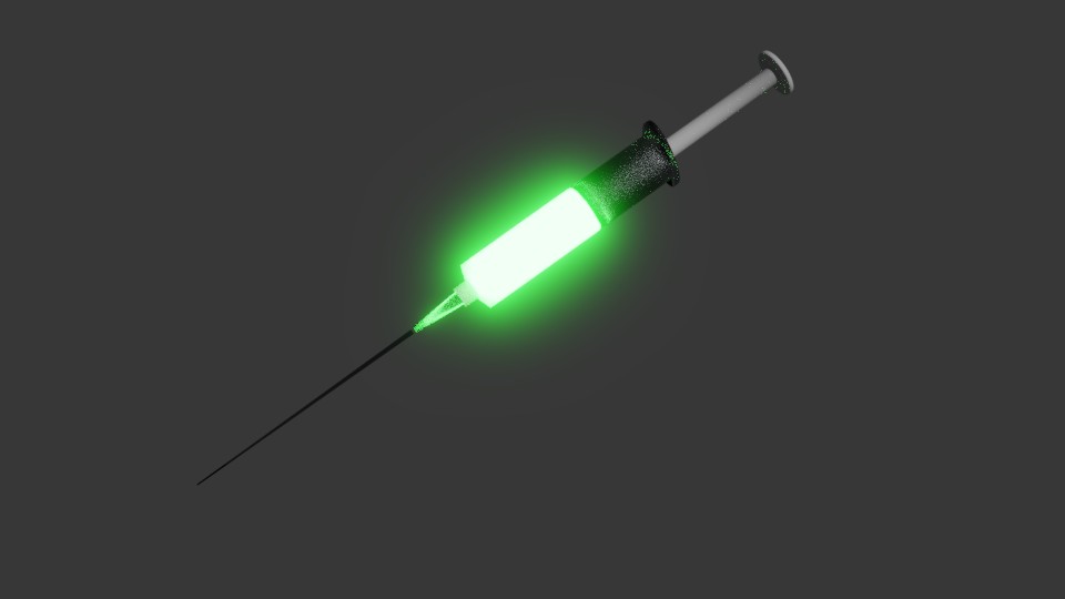 Simple hypodermic syringe with horror glow preview image 1